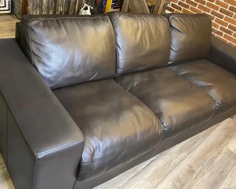 Leather couch after restoration