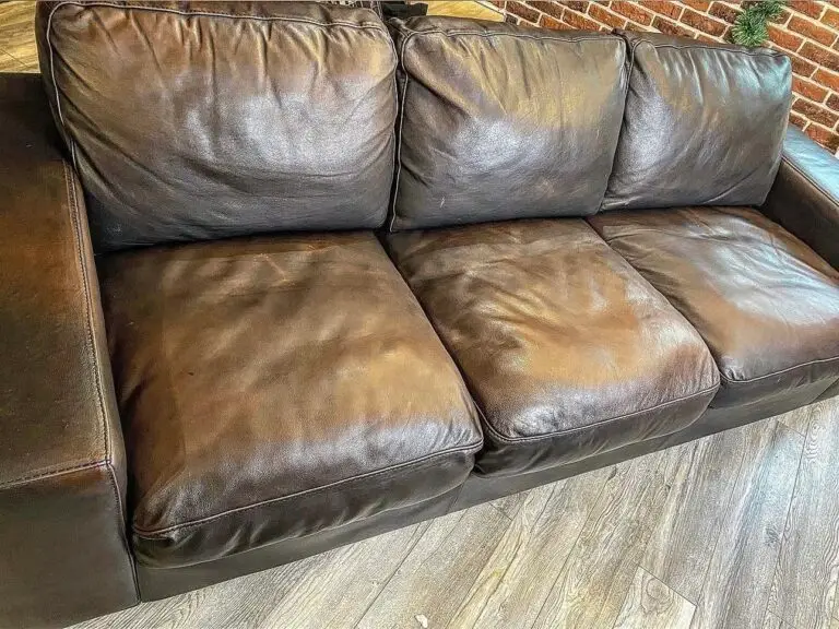 Leather couch before restoration