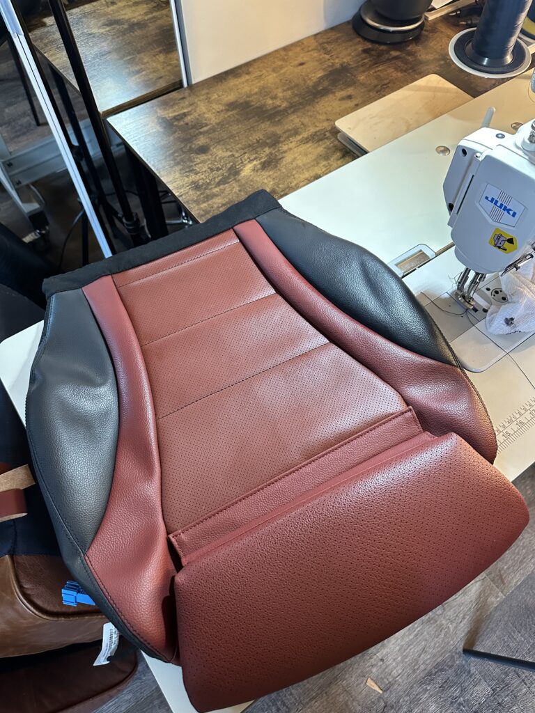 Car seat after reupholstery